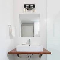 Lalia Home Studio Loft Black Light Metal & Glass Vanity