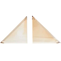 6" Gold Crystal Geometric Pyramid Shaped Bookends Set