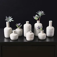 Hello Honey® Mixed Pattern Taupe & Silver Stoneware Vase Set
