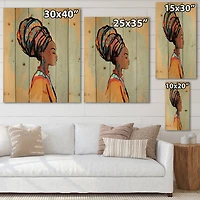 Designart - Portrait of Afro American Woman With Turban III