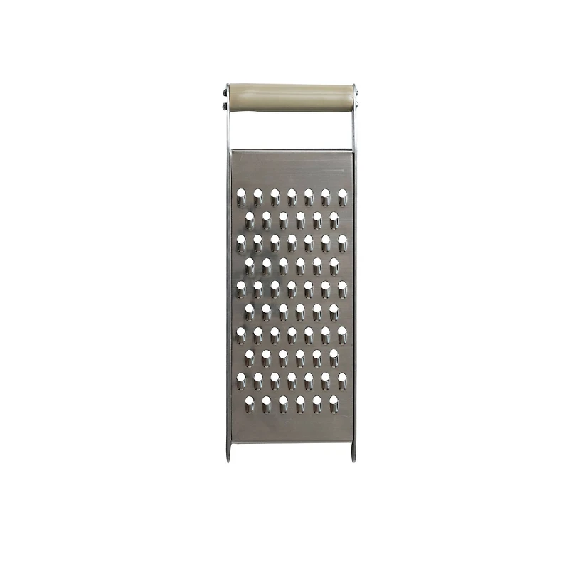Hello Honey® 9.75" Stainless Steel Grater with Taupe Enameled Mango Wood Handle