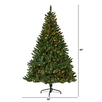 7ft. Pre-Lit Northern Rocky Spruce Artificial Christmas Tree, Clear LED Lights