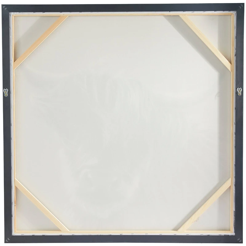 The Novogratz White Canvas Shaded Bull Framed Wall Art with Black Frame 37" x 1" x 37"