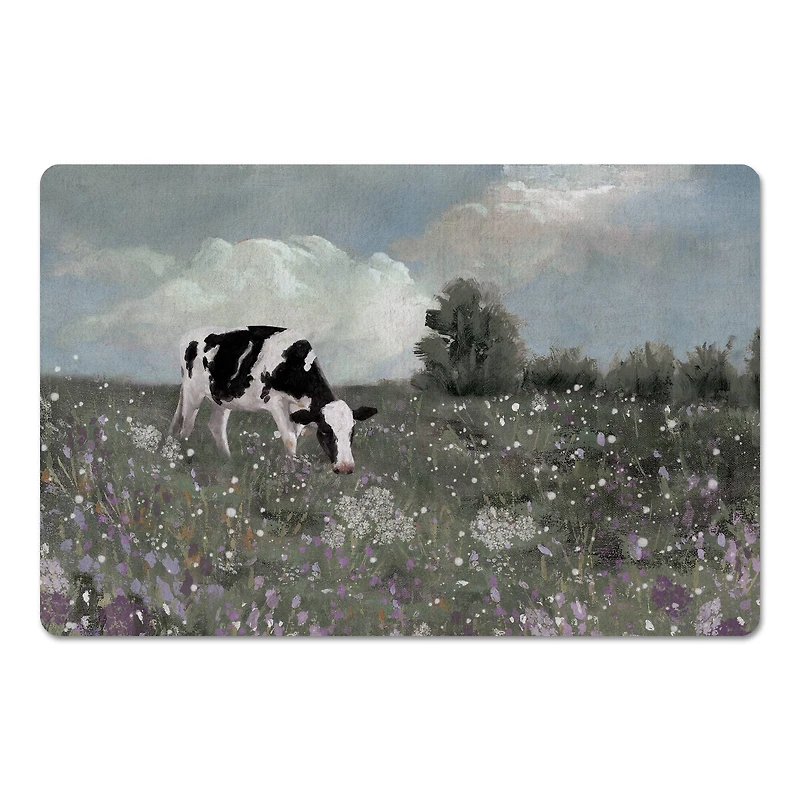 18" x 27" Cow in Purple Field Floor Mat