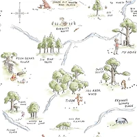 RoomMates Winnie The Pooh 100 Acre Wood Map Peel & Stick Wallpaper