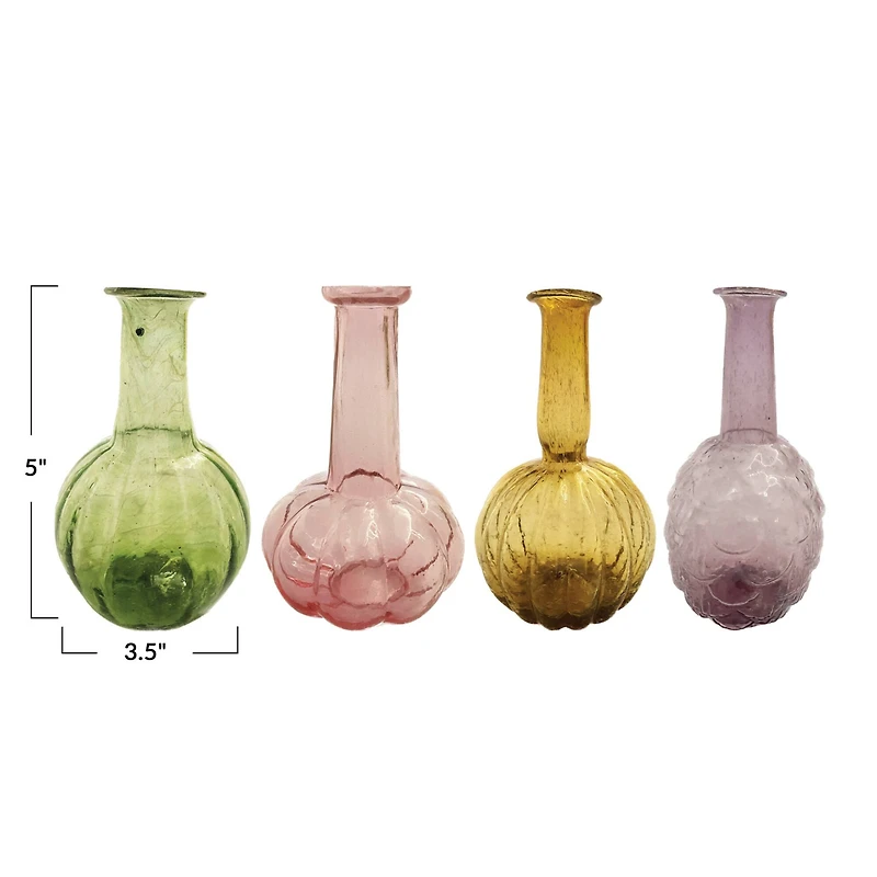 Hello Honey® Embossed Reclaimed Glass Vase Set