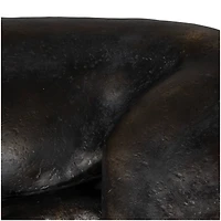 13" Black Laying Leopard Sculpture