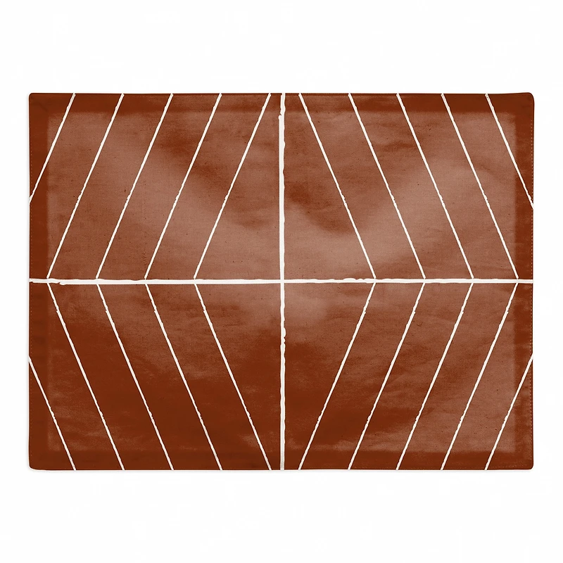 Burnt Orange Stripe 18" x 14" Cotton Twill Placemat