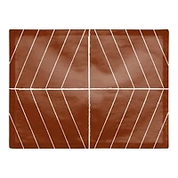 Burnt Orange Stripe 18" x 14" Cotton Twill Placemat