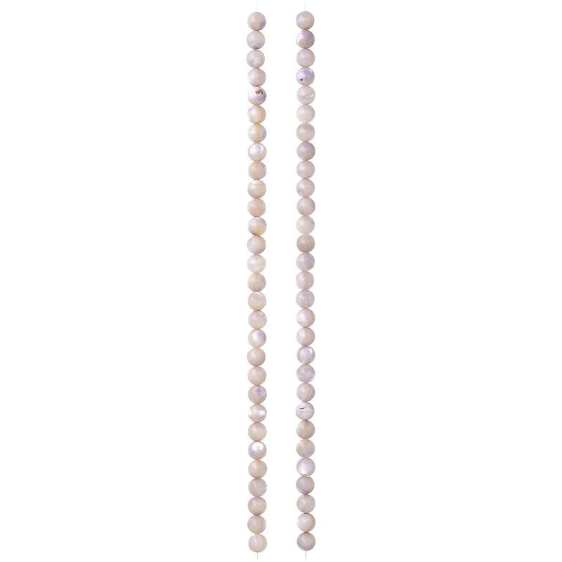 Light Gray Mother of Pearl Round Beads, 4mm by Bead Landing™