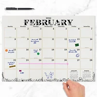 2026 Floral Medium Desk Pad Monthly Blotter Calendar