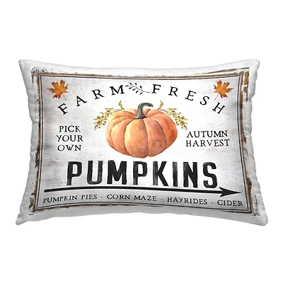 Stupell Industries Farm Fresh Pumpkin Decorative Printed Throw Pillow
