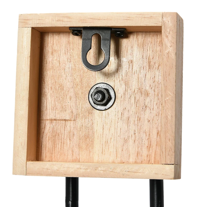 Hello Honey® Black & Natural Modern Round Metal Wall Mirror