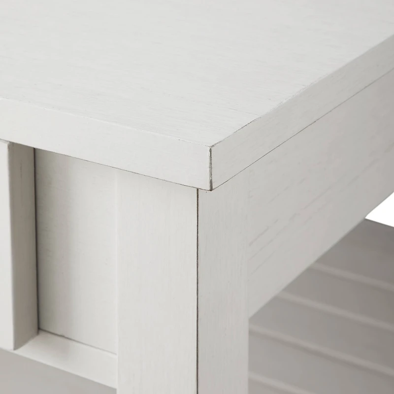 30" Brushed White Square Country Coffee Table