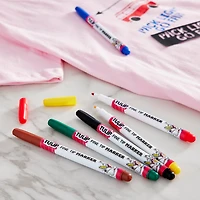 12 Packs: 6 ct. (72 total) Tulip® Fabric Markers®, Fine Tip Primary