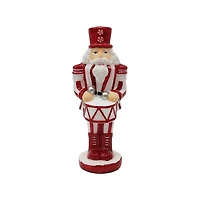 9.5" Red & White Peppermint & Drum Glass Nutcracker by Ashland®