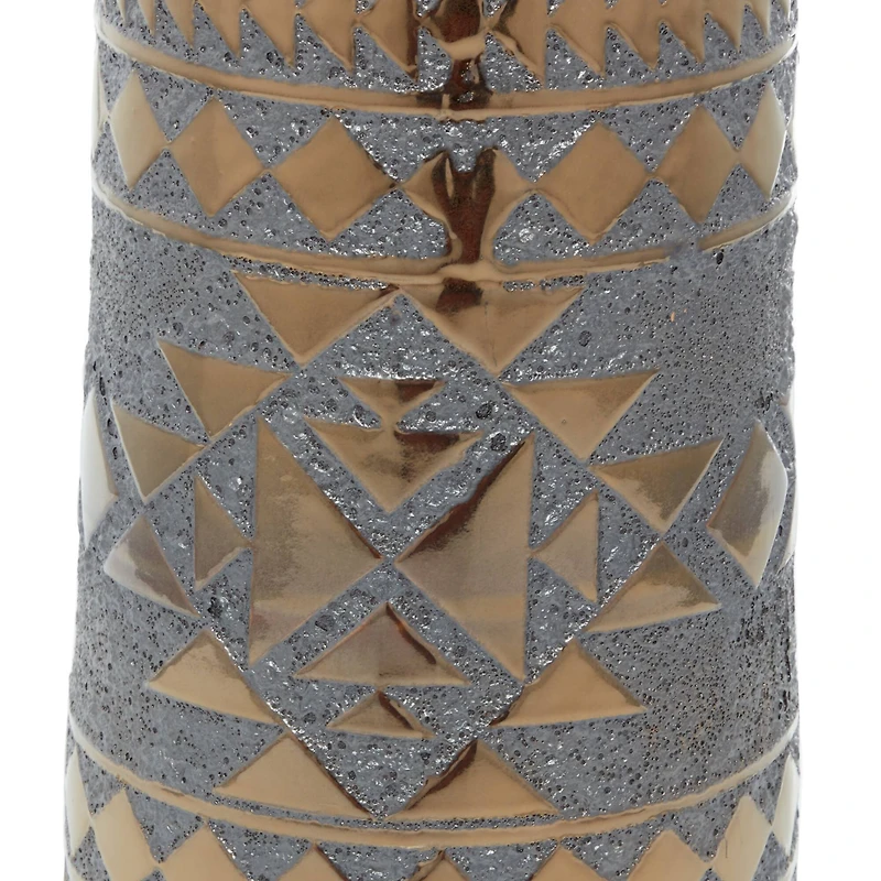 Gold Porcelain Contemporary Vase 18" x 8" x 8"