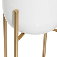 CosmoLiving by Cosmopolitan Set of 2 White Metal Contemporary Planter, 20", 22"