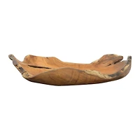Hello Honey® 19.5" Decorative Hand-Carved Teakwood Bowl