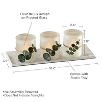 Kate Aspen 4 Piece Frosted Votive & Tray Set