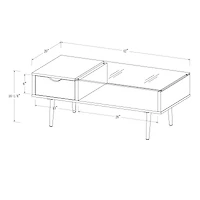 Acorn Mid Century Modern Wood and Glass Coffee Table