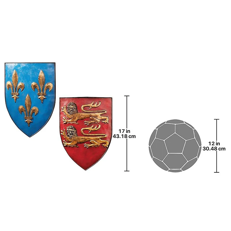 Design Toscano Grand Arms of France Wall Shield Collection Set