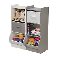 Badger Basket Woodgrain Gray Upright Storage Nook With Reversible Basket