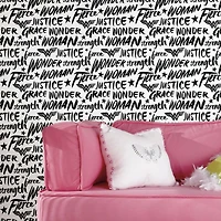RoomMates Wonder Woman Script Peel & Stick Wallpaper