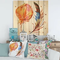 Designart - Ethnic Brown Feather From Wing I