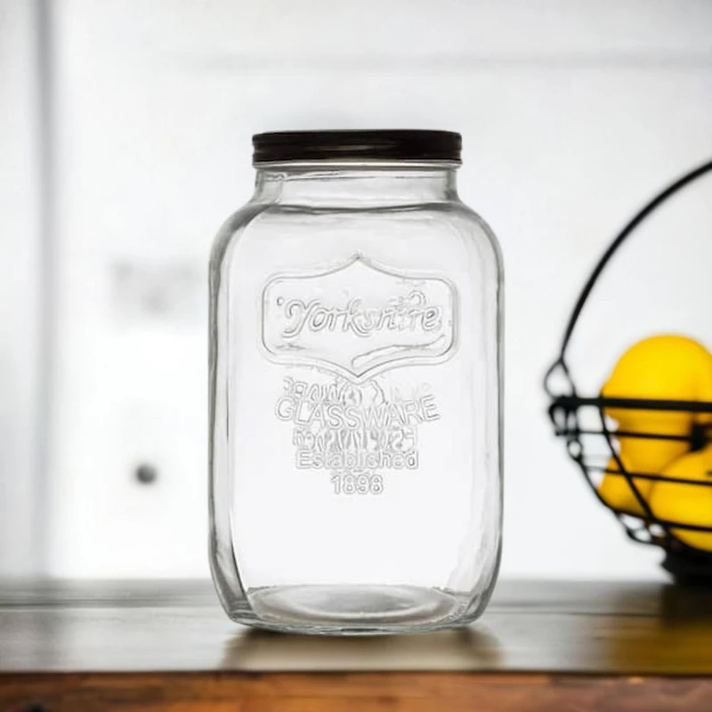 Hello Honey® 1gal Glass Jar with Black Metal Lid