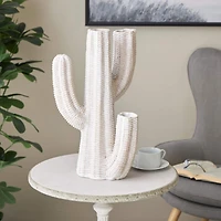 Cream Resin Cactus Textured Planter