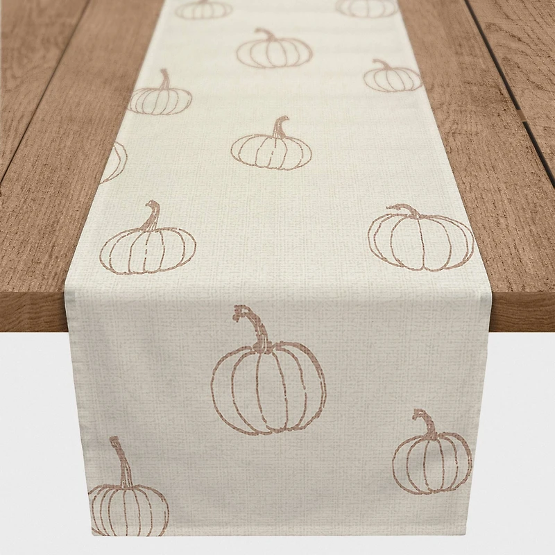90" Dusty Rose Mini Pumpkin Pattern Cotton Twill Runner