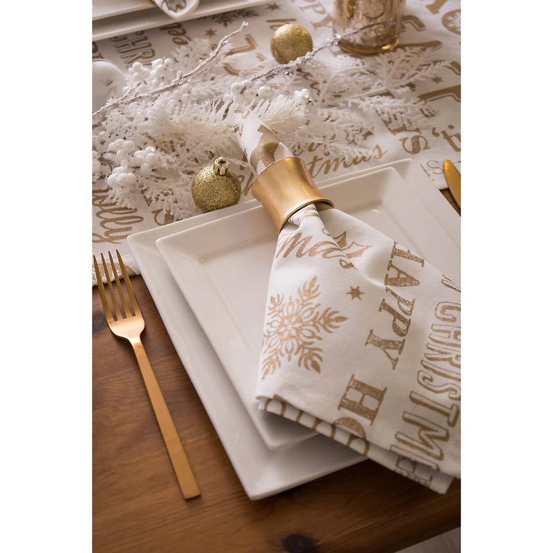 DII® Gold Christmas Collage Napkins, 6ct.