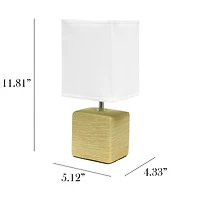 Simple Designs Stone Table Lamp with White Shade