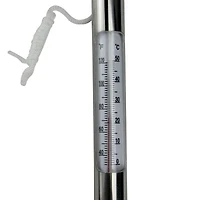 6.75" Silver Metallic Round Swimming Pool Thermometer with Cord
