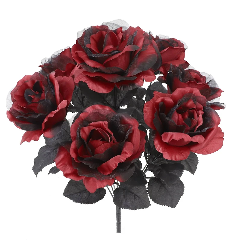 17.5" Red & Sheer Black Rose Bush by Ashland®