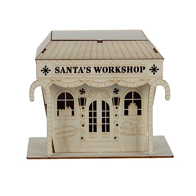 7" Unfinished Santa's Workshop DIY LED Wood Décor by Make Market®