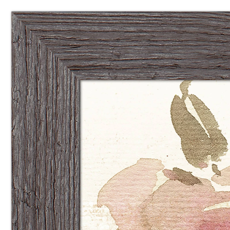 Pink Flowers 24" x 16" Western Gray Framed Print