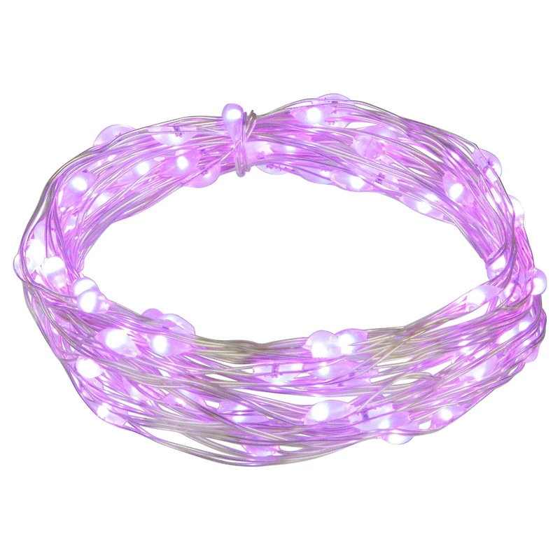 100ct Purple LED Micro Fairy Lights  16ft Copper Wire