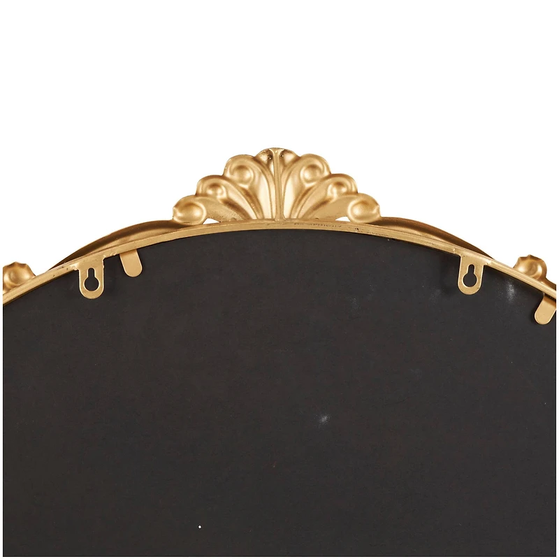 30" x 32" Gold Metal Ornate Baroque Round Wall Mirror