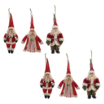 Vintage Santa Character Ornaments Set