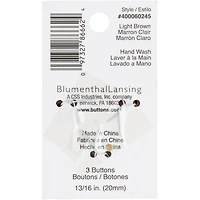 Organic Elements 13/16" Brown Wood Buttons, 3ct.