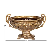 19" Gold Traditional Decorative Bowl Accent with Stand