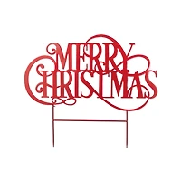 Glitzhome® 36" Oversized Metal Christmas "MERRY CHRISTMAS" Yard Stake