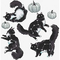 LetiStitch Cat Constellation Counted Cross Stitch Kit