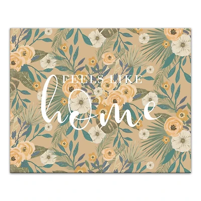 Feels Like Home Tropical Floral Canvas Wall Art
