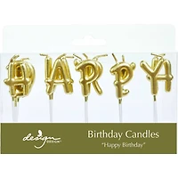 Design Design Gold Letters Specialty Birthday Candles Set