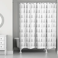 Designs Direct Christmas Tree Sketches 71" x 74" Shower Curtain