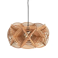 Hello Honey® 21" Natural Modern Woven Rattan Ceiling Light