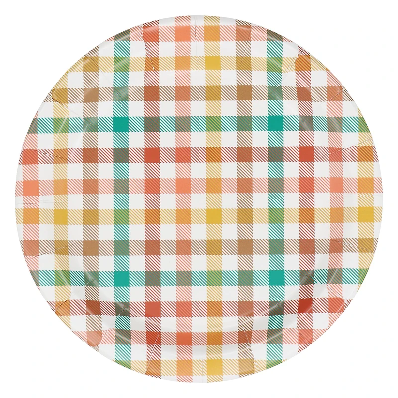 7" Thanksgiving Plaid Paper Plates, 12ct. by Celebrate It™